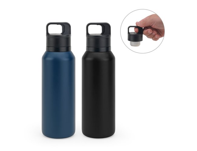 Garrafa T�rmica A�o 91% Reciclado com Bot�o Facilita Abertura 590 mL Personalizada