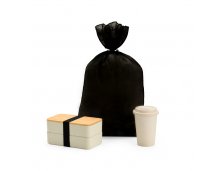 Kit Marmita e Copo em Fibra de Bambu 2 peas Personalizados