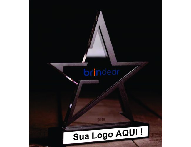 Troféu em Acrílico Estrela Personalizado