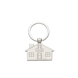 Chaveiro em metal fosco formato casa personalizado