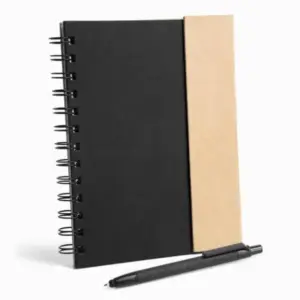 Caderno A5 ecológico com caneta personalizado