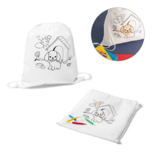 Sacola mochila para colorir em non-woven personalizada