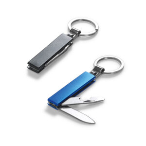 Chaveiro multifunções em metal personalizado