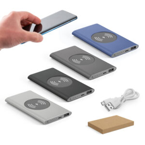 Bateria portátil por indução em alumínio reciclado 4000mAh personalizada