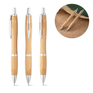 Caneta em bambu personalizada