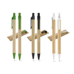 Kit caneta e lapiseira em kraft personalizado