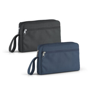 Bolsa de cosméticos em 300D com bolso frontal personalizada