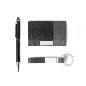 Kit porta cartões chaveiro e caneta personalizado