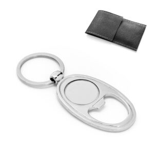 Chaveiro em metal com abridor de garrafas personalizado