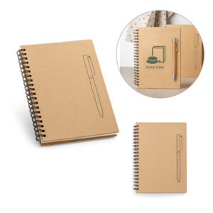 Caderno B6 em papel kraft personalizado