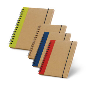Caderno A6 de capa dura em cartão reciclado personalizado