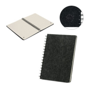 Caderno A5 em feltro reciclado personalizado