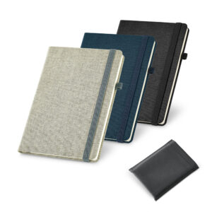Caderno A5 em canvas poliéster personalizado