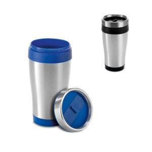 Copo de viagem em inox e PP parede dupla 420ml personalizado