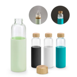 Squeeze em vidro borosilicato tampa em bambu 600ml personalizado