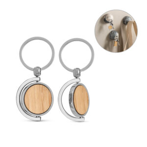 Chaveiro redondo em bambu personalizado