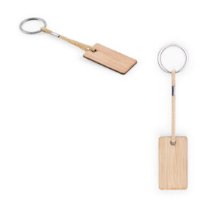 Chaveiro em bambu com cordão personalizado