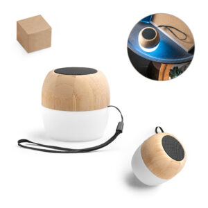 Caixa de som portátil em bambu personalizada