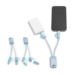 Cabo USB 6 em 1 em rPET personalizado
