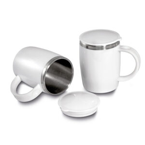 Caneca plástica com interior em inox 400ml personalizada