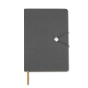 Caderneta A5 sintética com fecho de pino personalizada