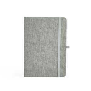 Caderneta 12x18cm em linho com porta caneta personalizada