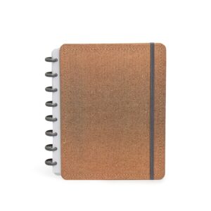 Caderno grande 22x17cm de disco em kraft personalizado