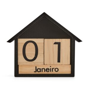 Calendário permanente em madeira personalizado
