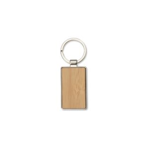 Chaveiro em metal com bambu retangular personalizado