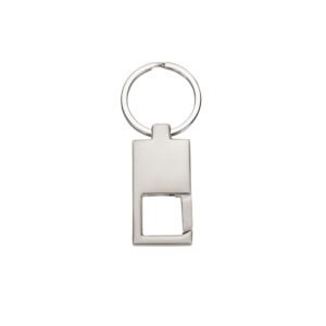 Chaveiro em metal retangular espelhado personalizado