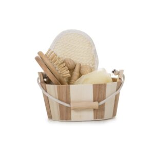 Kit banho ecológico em madeira 5 peças personalizado
