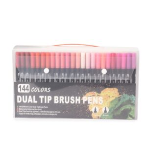 Kit canetinhas ponta dupla 144 cores personalizado