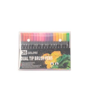 Kit canetinhas ponta dupla 36 cores personalizado