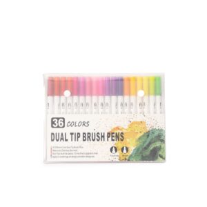 Kit canetinhas ponta dupla 36 cores personalizado
