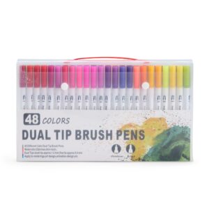 Kit canetinhas ponta dupla 48 cores personalizado