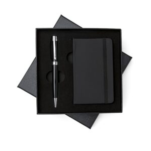 Kit com caderneta bolso 9x14cm e caneta personalizada