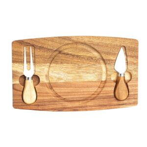 Kit queijo 3 peças com tábua redonda personalizado