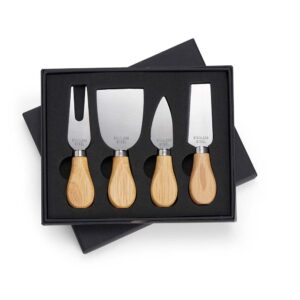 Kit queijo 4 peças em estojo personalizado