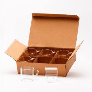 Kit xícaras de vidro 6 peças personalizado