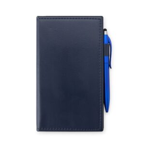 Kit para anotações em couro sintético com caneta personalizado