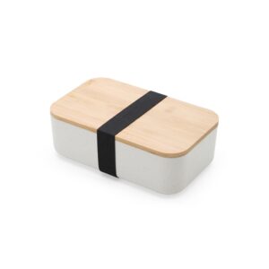 Marmita em fibra de trigo com tampa de bambu personalizada