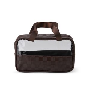 Necessaire em PVC e PU xadrez personalizada