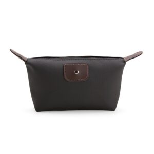 Necessaire couro sintético com detalhe metálico personalizada