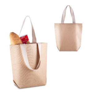 Sacola de juta 360g com bolso em algodão personalizada