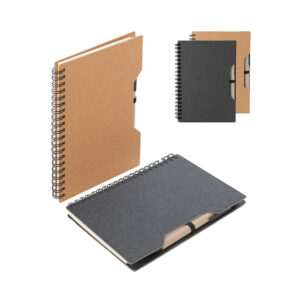 Caderno grande 19x14cm com caneta e sticky notes personalizado