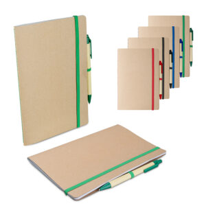 Caderno A5 em kraft com caneta personalizado