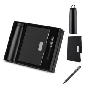 Kit escritório caderno rPET garrafa e caneta personalizado