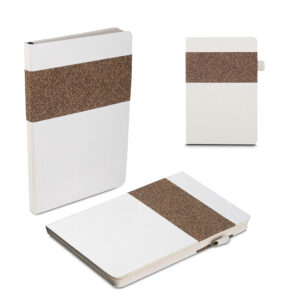 Caderno A5 capa em fibra de cana e café personalizado