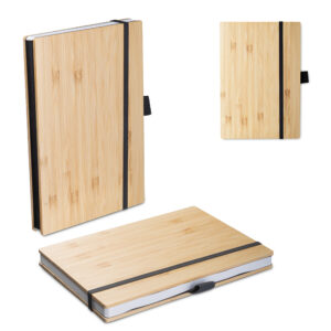 Caderno B6 capa em bambu personalizado