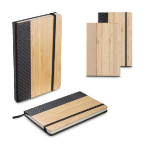 Caderno A5 capa em bambu personalizado